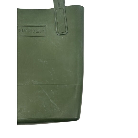 Hunter Tote Shoulder Bag Womens Rubber Green Open Style Double Top Handle Garden - Picture 3 of 13